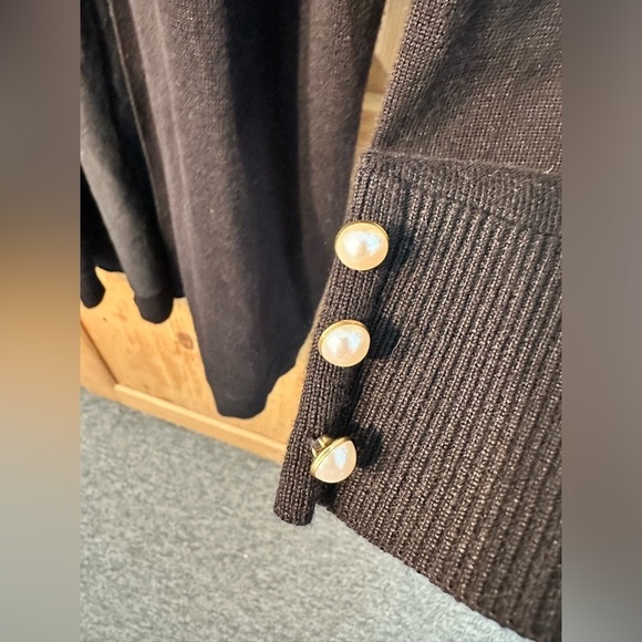 Retrology Black Open Front Cardigan Sweater Size Medium - Picture 5 of 10